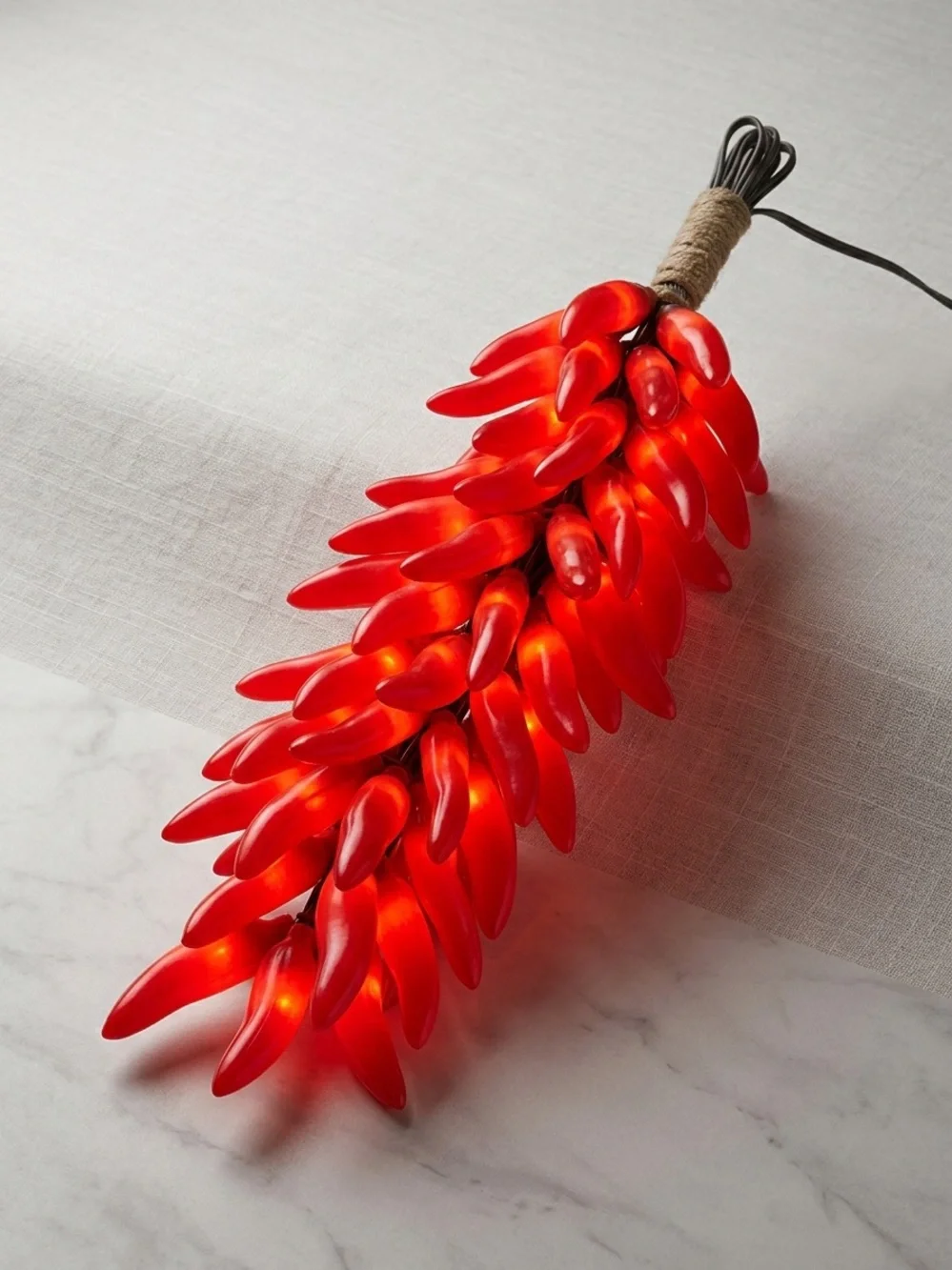 Red Chili Pepper Ristra String Lights Festive Southwestern Kitchen Home Decor